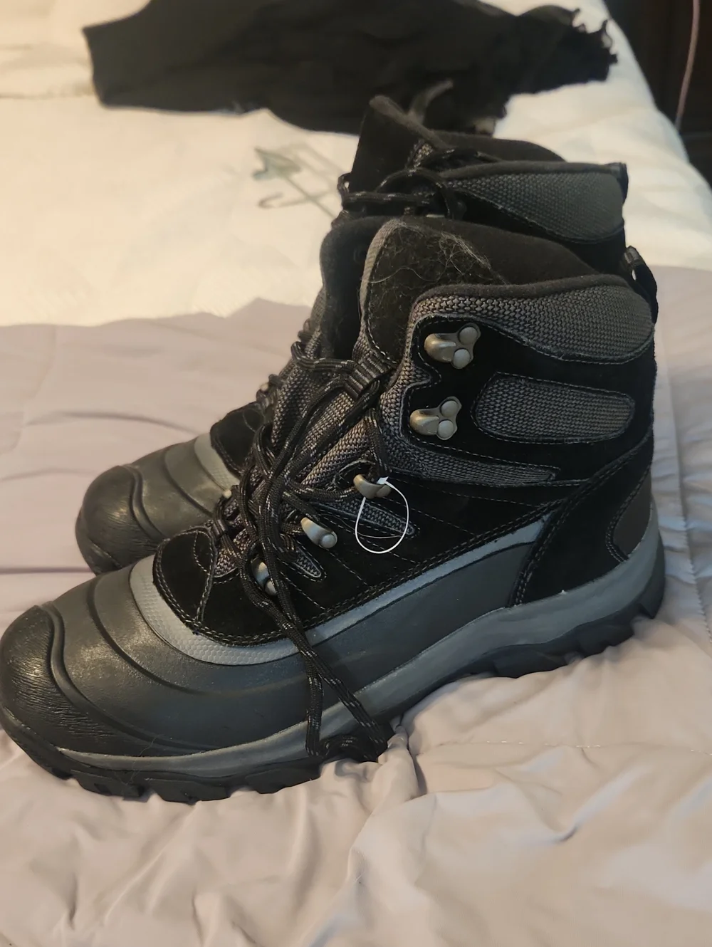 Lands' End Black and Gray Men's Rain & Snow Boots